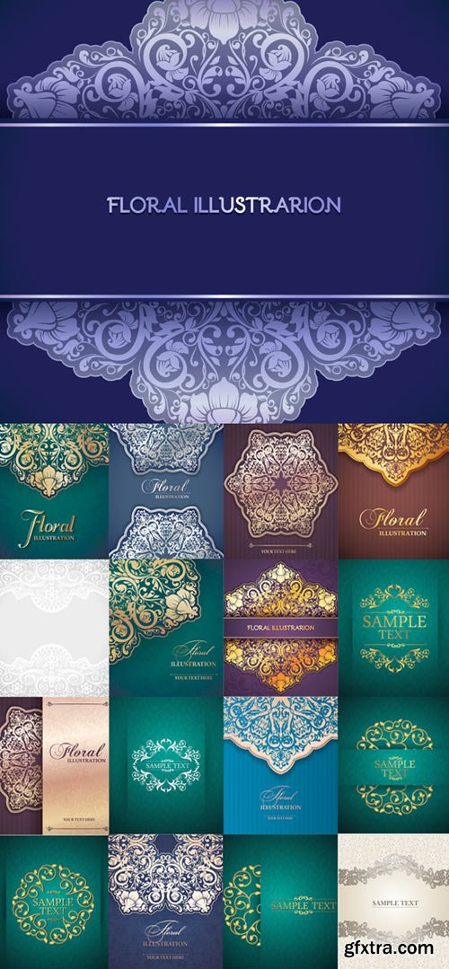 Floral lace vector backgrounds