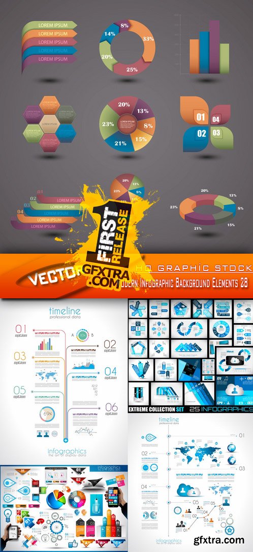 Stock Vector - Modern Infographic Background Elements 28