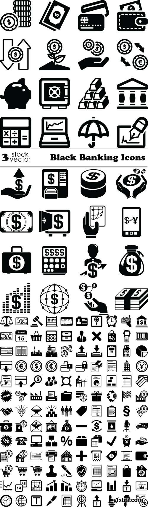 Vectors - Black Banking Icons