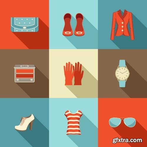 Vector - Fashion set in a Style Flat Design