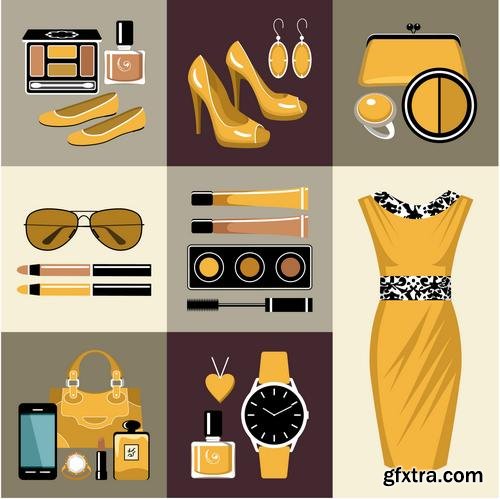 Vector - Fashion set in a Style Flat Design