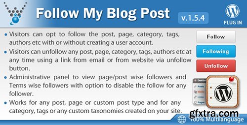 CodeCanyon - Follow My Blog Post WordPress Plugin v1.5.4