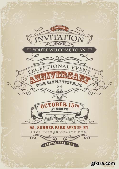 Vector Invitation Cards Template - 25x EPS