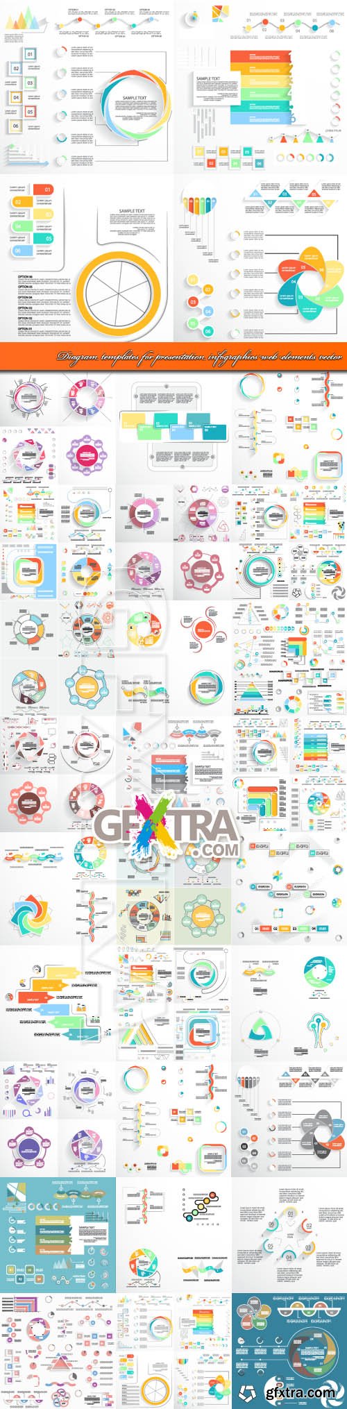 Diagram templates for presentation infographics web elements vector