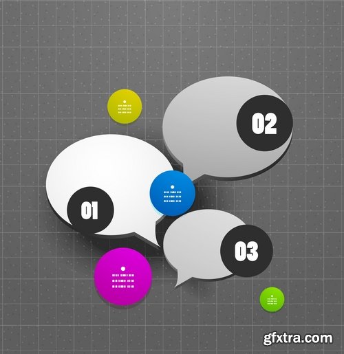 Collection elements of infographics vector image #19-25 Eps