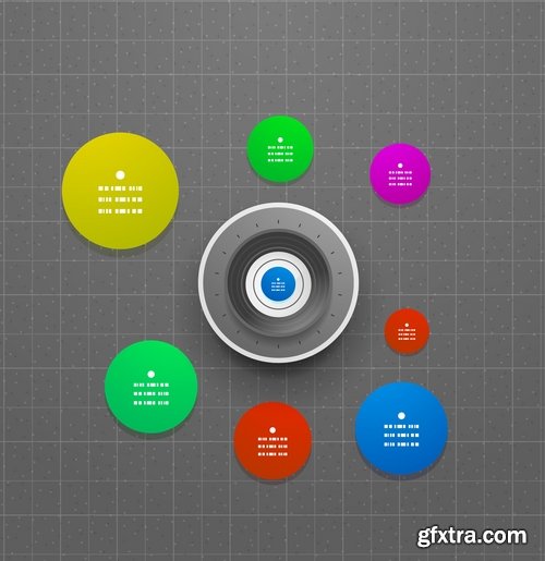 Collection elements of infographics vector image #19-25 Eps