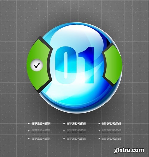 Collection elements of infographics vector image #19-25 Eps