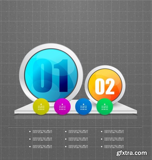 Collection elements of infographics vector image #19-25 Eps