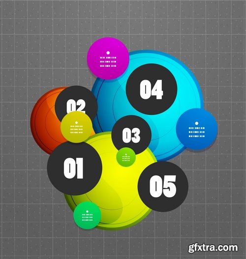 Collection elements of infographics vector image #19-25 Eps