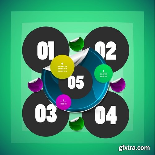 Collection elements of infographics vector image #19-25 Eps