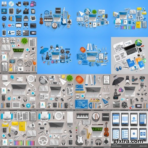 Collection picture vector elements of business 25 Eps