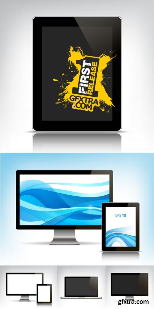 Vector - Set of Realistic Personal Computer and Tablet