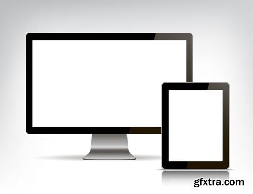 Vector - Set of Realistic Personal Computer and Tablet