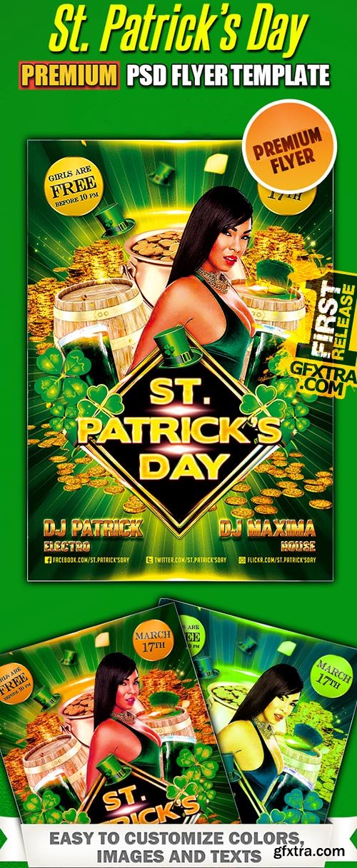 St. Patrick’s Day Vol.2 Premium Club flyer PSD Template