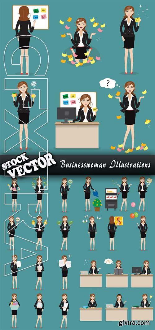 Stock Vector - Businesswoman Illustrations