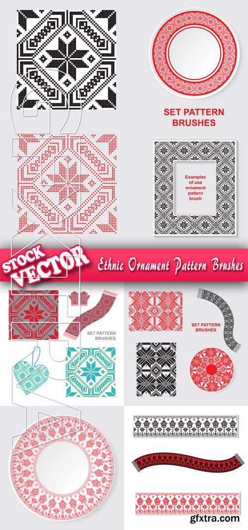 Stock Vector - Ethnic Ornament Pattern Brushes