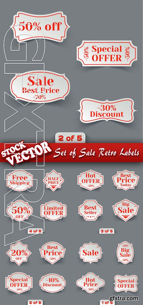 Stock Vector - Set of Sale Retro Labels