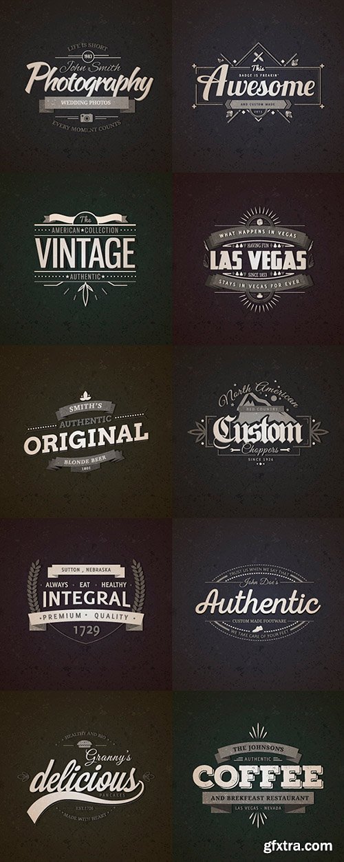 AI & EPS 10 Retro Vintage Badges Vol.1