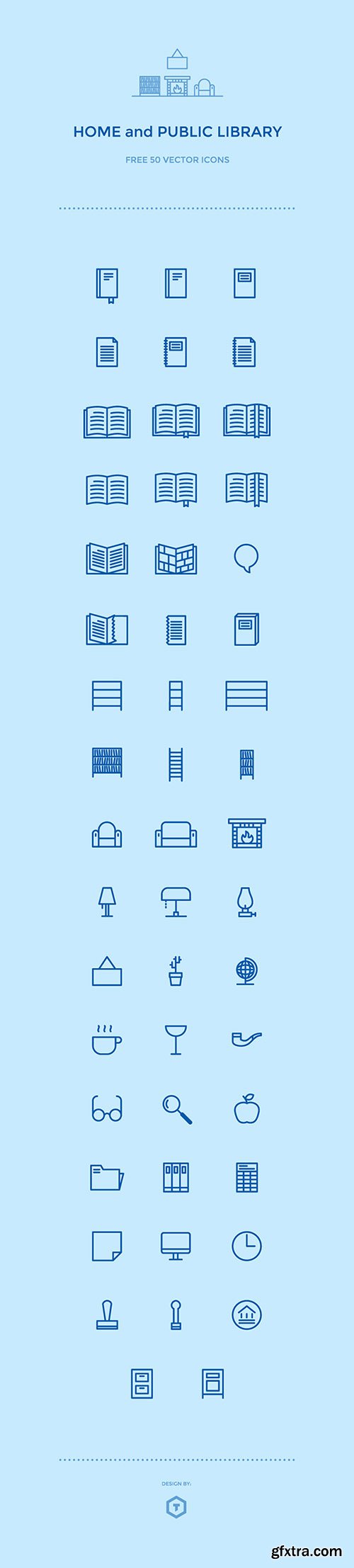 AI Web Icons - 50 Home and Library Icons