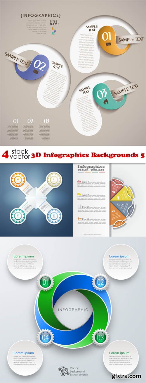 Vectors - 3D Infographics Backgrounds 5