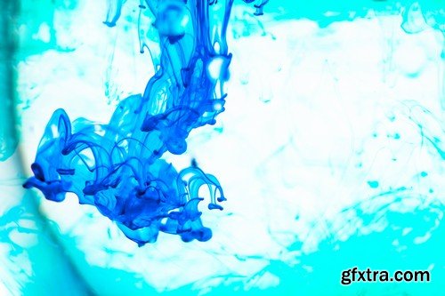 Stock Photos - Ink swirling in water, cloud of ink in water 2, 25xJPG