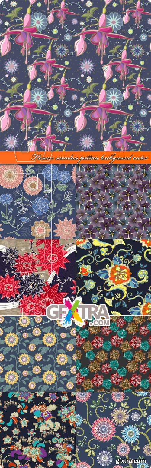 Flowers seamless pattern background vector