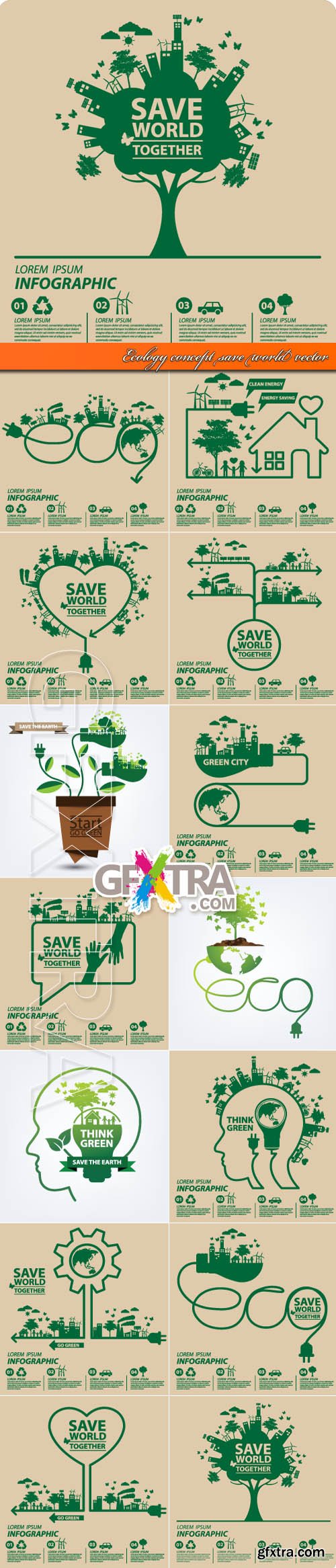 Ecology concept save world vector