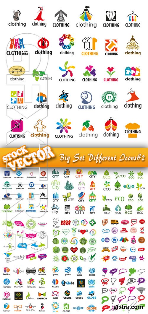 Stock Vector - Big Set Different Icons#2