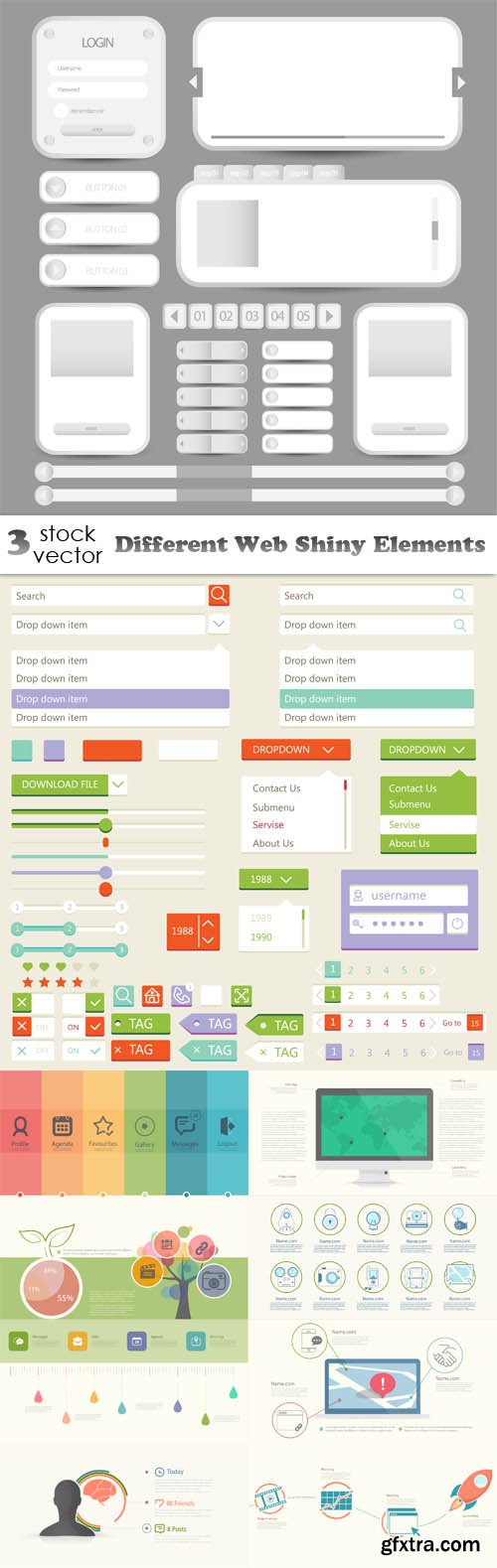 Vectors - Different Web Shiny Elements