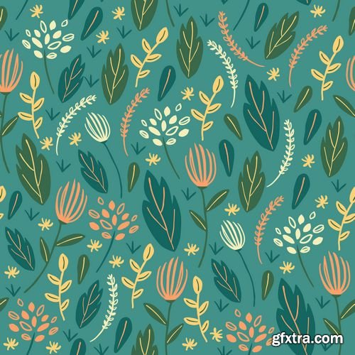 Vector - Colorful Floral Seamless Background