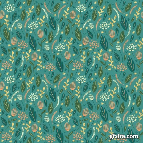 Vector - Colorful Floral Seamless Background