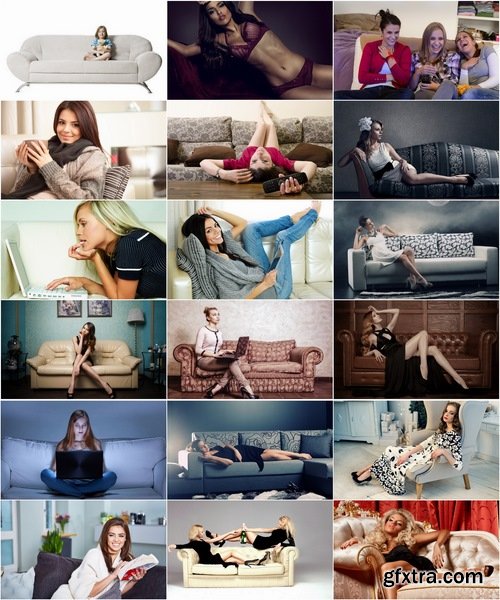 Collection of a beautiful girl on the couch 25 HQ Jpeg