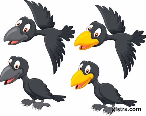 Collection picture vector flying bird 25 Eps