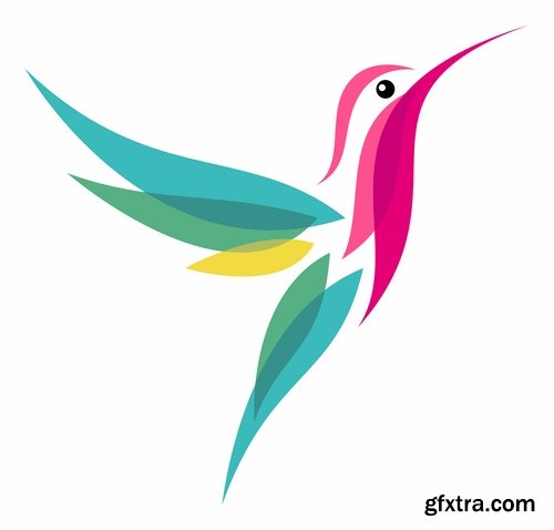 Collection picture vector flying bird 25 Eps