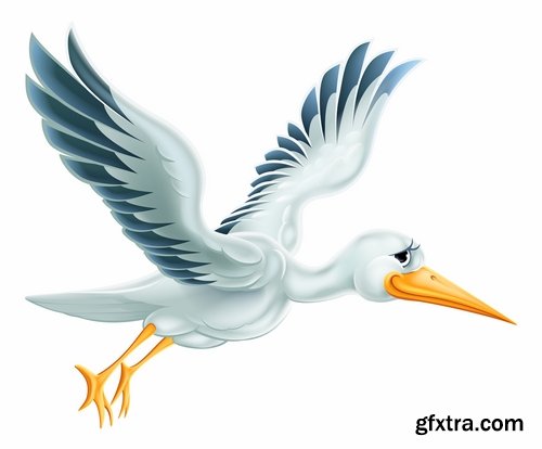 Collection picture vector flying bird 25 Eps