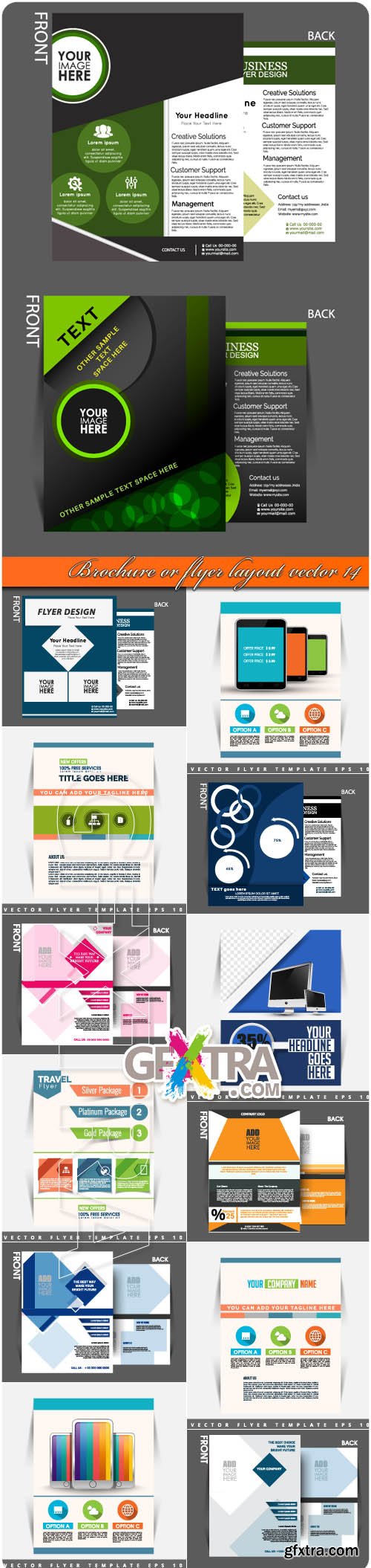 Brochure or flyer layout vector 14