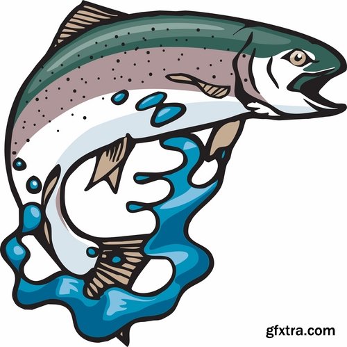 Collection vector image fishing and fishermen 25 Eps