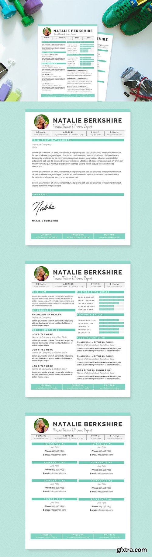 CM - Turquoise Resume Template Package 187952