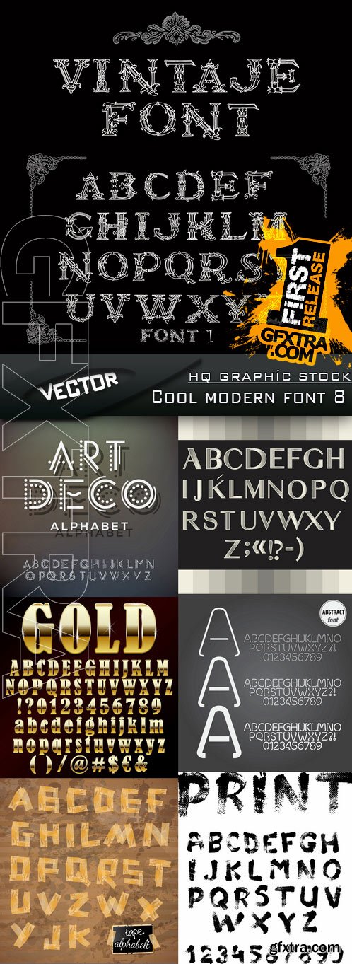 Stock Vector - Cool modern font 8