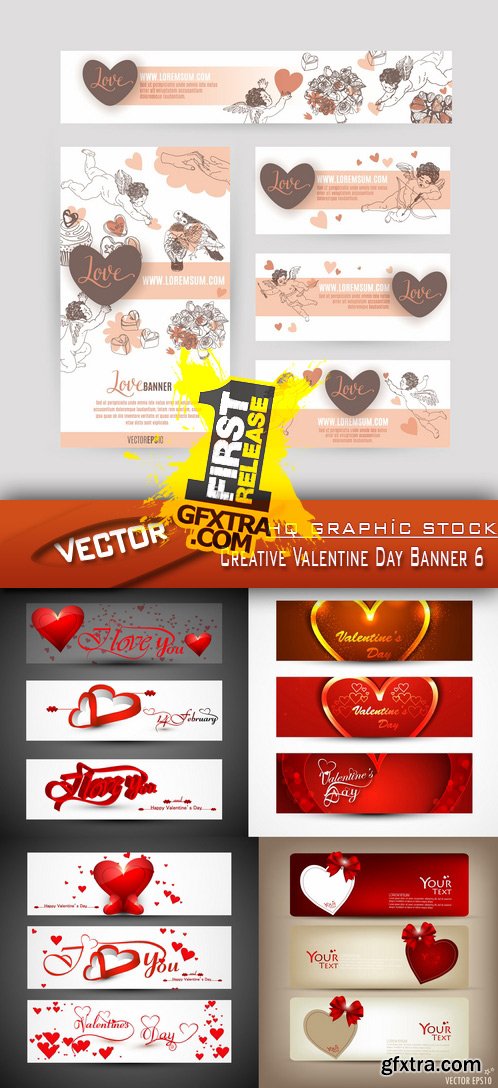 Stock Vector - Creative Valentine Day Banner 6