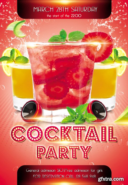 Cocktail Party Flyer PSD Template