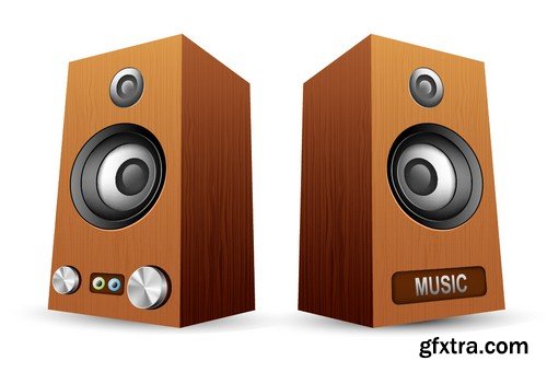 Stock Vectors - Music speakers, 25xEPS