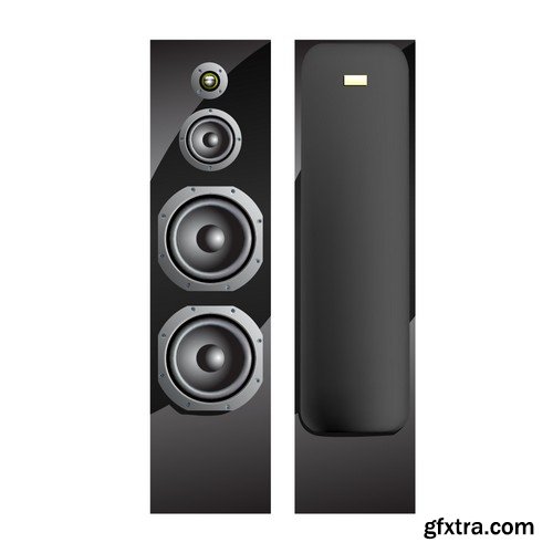 Stock Vectors - Music speakers, 25xEPS