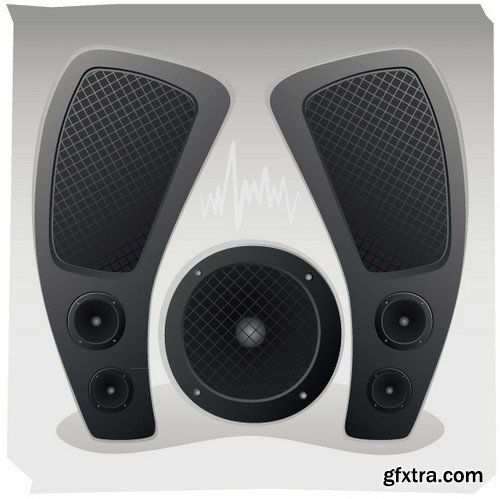 Stock Vectors - Music speakers, 25xEPS