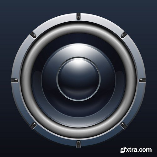 Stock Vectors - Music speakers, 25xEPS