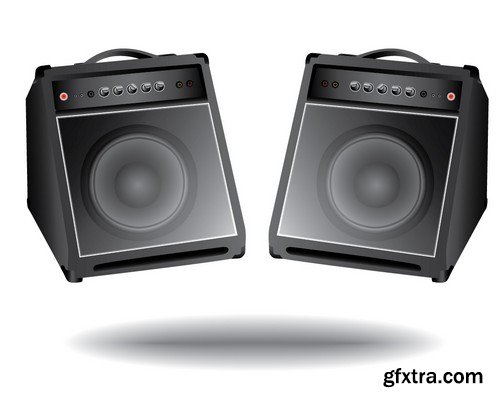 Stock Vectors - Music speakers, 25xEPS