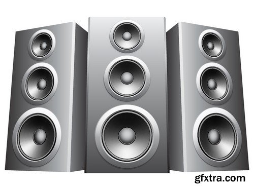 Stock Vectors - Music speakers, 25xEPS