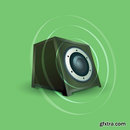 Stock Vectors - Music speakers, 25xEPS