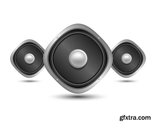 Stock Vectors - Music speakers, 25xEPS