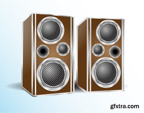 Stock Vectors - Music speakers, 25xEPS